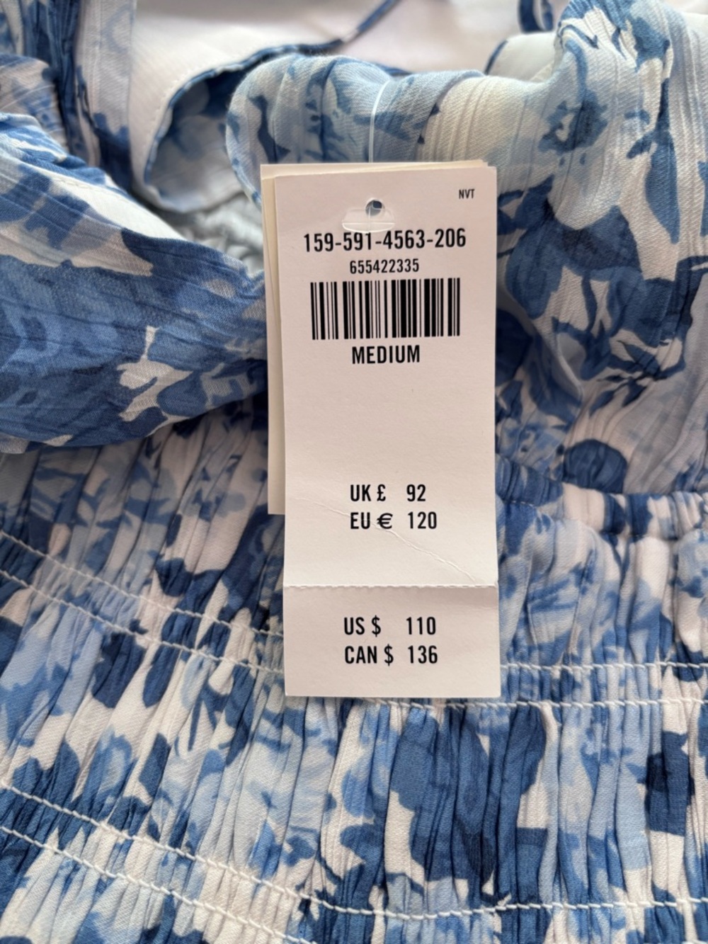 Abercrombie & Fitch Blue Floral Maxi Dress - Medium (NWT) - Picture 4 of 5